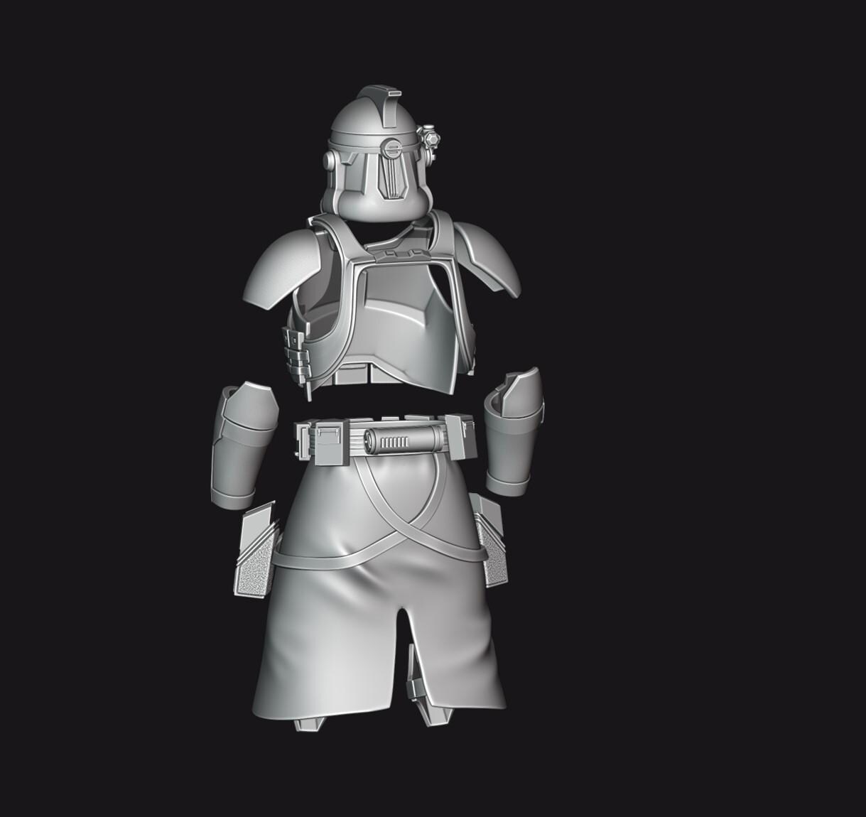 1:12/18/6 Scale Shadow Arc Commander Clone Trooper Unpainted 3D Printed ...