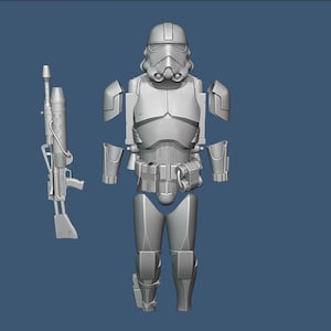 1:12/18/6 Jump trooper Force Unleashed Nonpainted Star Wars The Black Series 3D printed figure kit