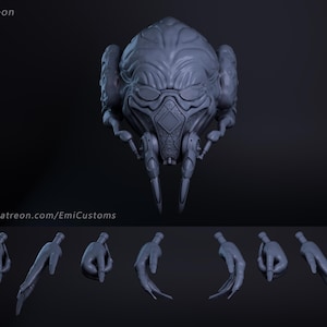 1:12/18/6 Jedi Master Plo Koon Headsculpt + Hand set 3D printed unpainted for figures Star Wars Black Series Vintage Collection
