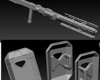 1:12/18/6 Mandalorian Super Commando Baton And Shield Star Wars Black Series Battlefront Accessories 3D printed