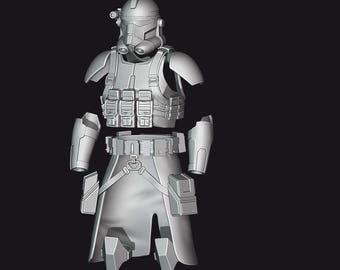 Figura de soldado clon Shadow Arc Commander a escala 1:12/18/6, sin pintar, impresa en 3D, kit de colección vintage de Star Wars Black Series.