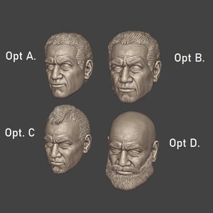 1:12 Clone Trooper Fordo and others Head sculpt Pack nonpainted Black Series 3D printed