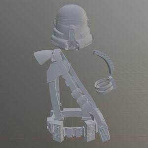 1:12/18 (212&#39;th)  Airborne Clone Trooper figure add on kit Star Wars The Black Series 3D printed