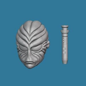1:12/18/6 Clone Wars Jedi Master Halsey Head sculpt and saber Unpainted 3D printed Star Wars Black Series