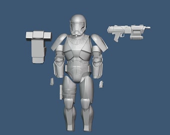 1:12/18/6 Comic style Republic Commando Nonpainted Star Wars The Black Series 3D printed figure kit