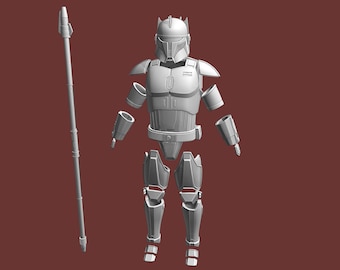 1:12/18/6 Moff Gideon Dark Trooper Mandalorian Armor Unpainted 3D Printed figure kit Star Wars Black Series