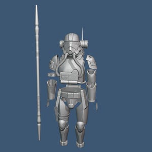 1:12/18/6 Heavy Shock trooper Force Unleashed Nonpainted Star Wars The Black Series 3D printed figure kit