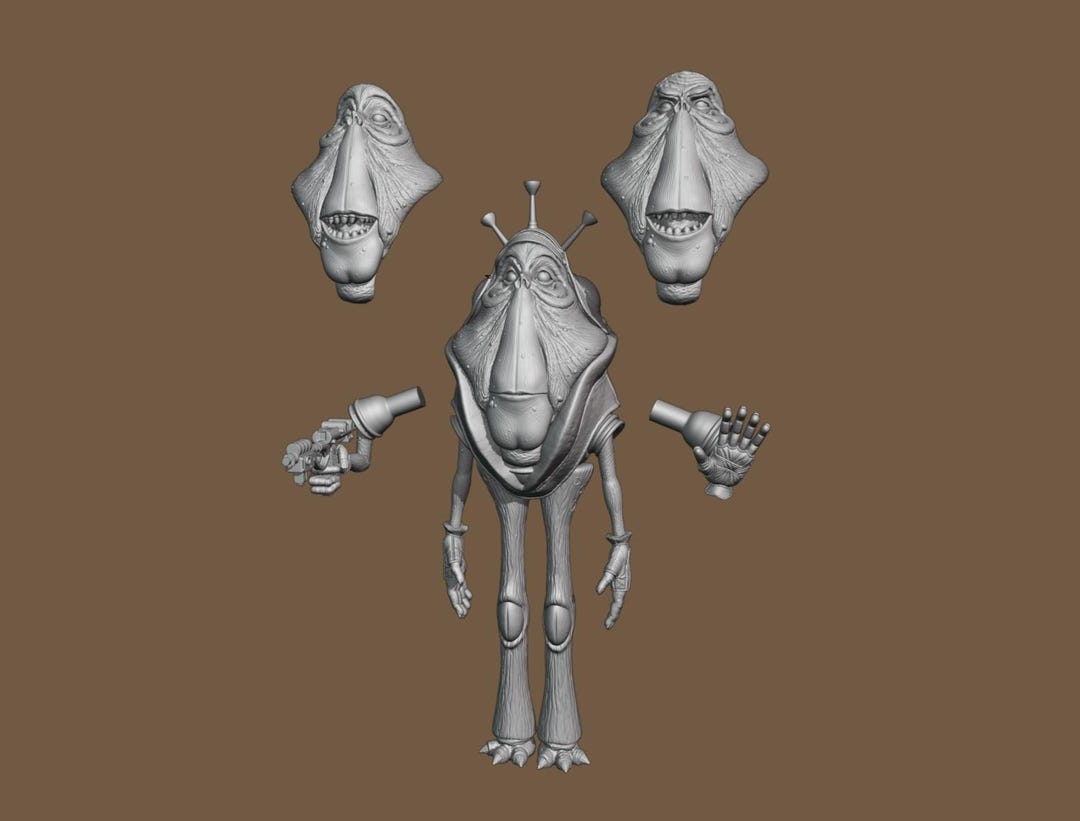 1:12/18/6 Ben Quadinaros Pod Racer 3D Printed Unpainted Figure Star ...