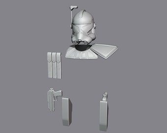 1:12/18/6 Captain Rex from Ahsoka - Star Wars Black Series 3D printed figure kit