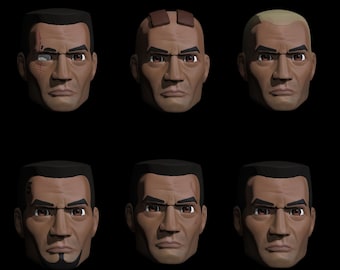 1:12/18/6 Clone Wars Animated Clone Headsculpt non painted Star Wars Black Series
