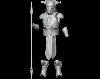 1:12/18/6 Scale Mandalorian Royal Guard Clone Wars Unpainted 3D printed figure Kit Star Wars Black Series Vintage Collection