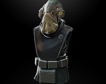 1:12/18/6 Admiral Raddus Mon Calamari Rogue One Kit Unpainted Black Series Upgrade kit 3D printed