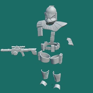 1:12/18/6 Scale Alpha Arc Trooper 2003 Style Black Series Upgrade Kit 3D Printed