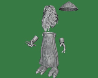 1:12/18/6 Jedi Master K'Kruhk Unpainted 3D printed Figure kit Star Wars Black Series