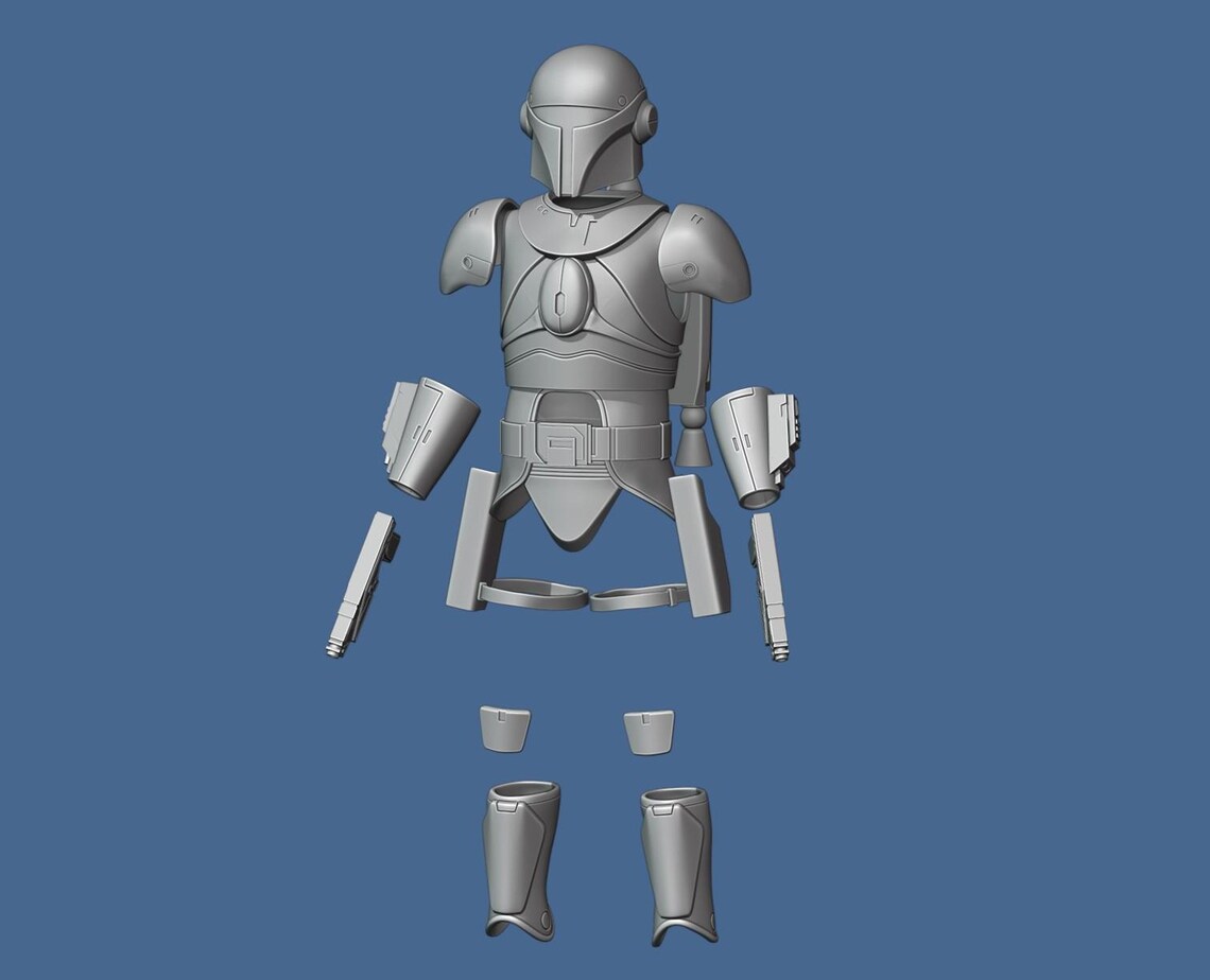 1:12/18/6 Scale Fenn Rau Final Armor Mandalorian Unpainted Figure Kit ...