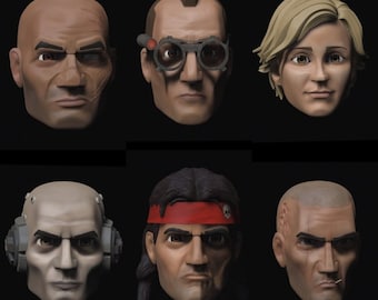 1:12/18/6 The Bad Batch Animated style Non painted Headsculpt Star Wars Black Series