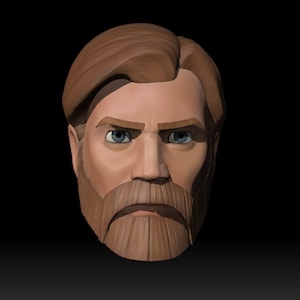 1:12/18/6 Obi-Wan Kenobi Clone Wars Animated style Headsculpt Star Wars Black Series