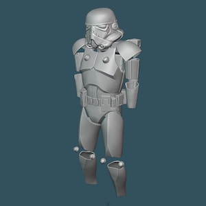 1:12/18/6 Phase Zero Dark Trooper Battlefront II 2005 Nonpainted Star Wars The Black Series 3D printed figure kit
