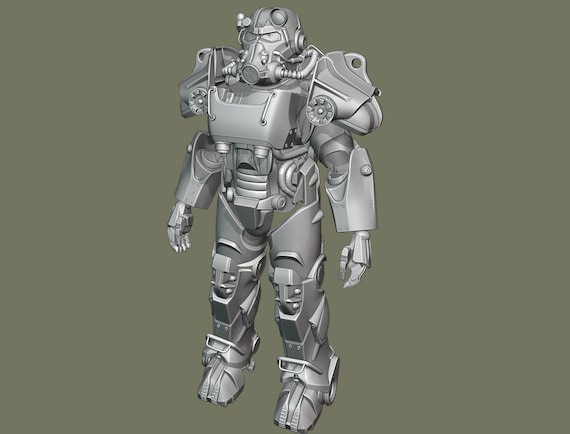 1:12 Scale Fallout 4 T-60 Power Armor Kit 3D Printed Figure