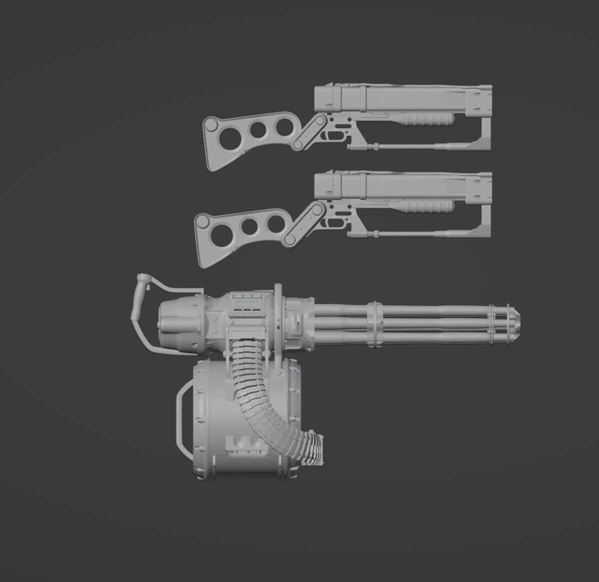 1:12 / 18 / 6 Scale Fallout Minigun and Laser Rifle