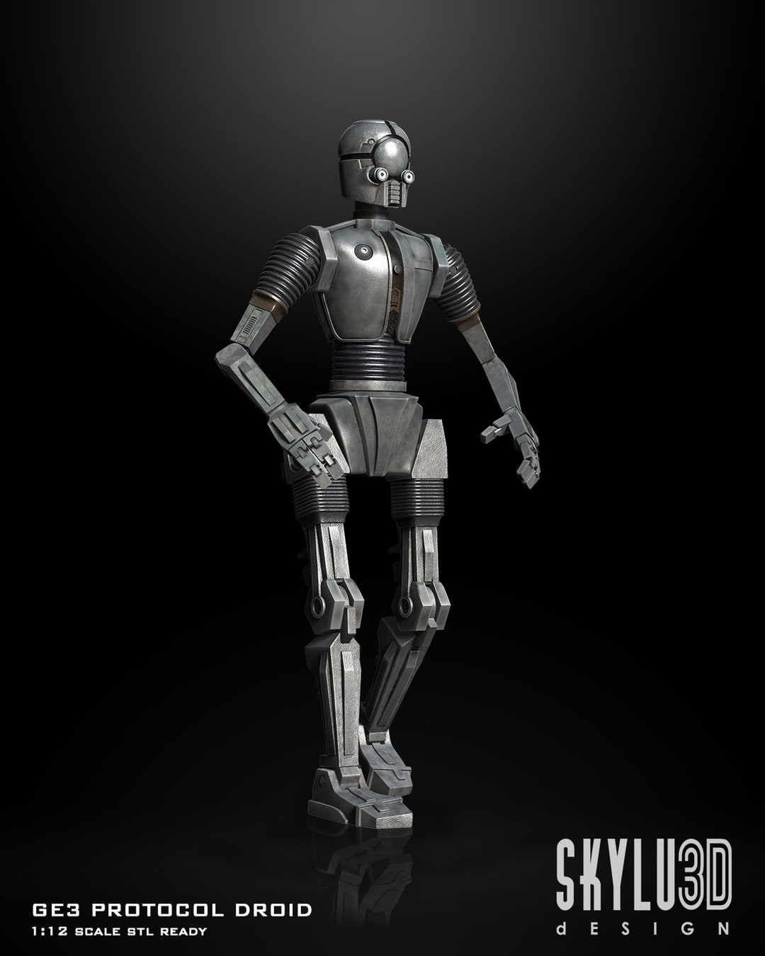 1:12 Scale GE3 Protocol Droid 3D Printed Figure Star Wars Black Series ...