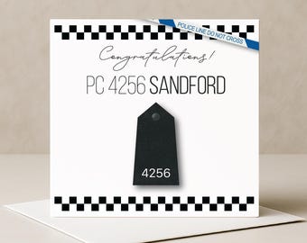 Personalized Police Officer Congratulations Card: Rank & Collar Number