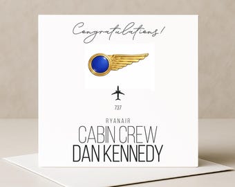 Personalised Ryanair Cabin Crew Card | First Flight, Leaving or Promotion Card