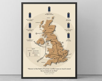 Map of RAF Fighter Command Group and Sectors during the Battle of Britain WW2