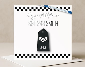 Personalized Police Sergeant Retirement Card: British Promotion Congratulations