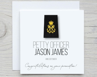 Personalised Royal Navy Rating / NCO Promotion Card