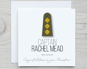 Personalised British Army Promotion Card For All Officer Ranks - Lieutenant, Captain, Major, Colonel
