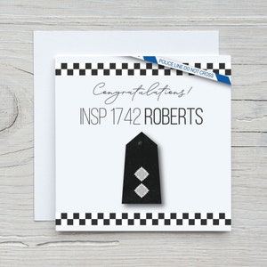 Carte personnalisée d'inspecteur de police britannique / inspecteur en chef / surintendant avec grades. La carte promotionnelle ou retraite parfaite !