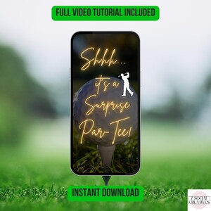 Surprise Golf Birthday Invite. Digital Par Tee Invitation for Golfers. DIY Golfing Party Editable Template eVite for Mens 50th or Any Age. image 5