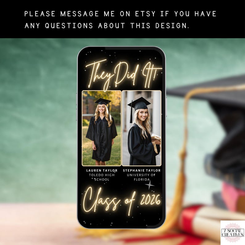 Double Graduation Party Invitation. Digital Class of 2026 Grad Invite ...