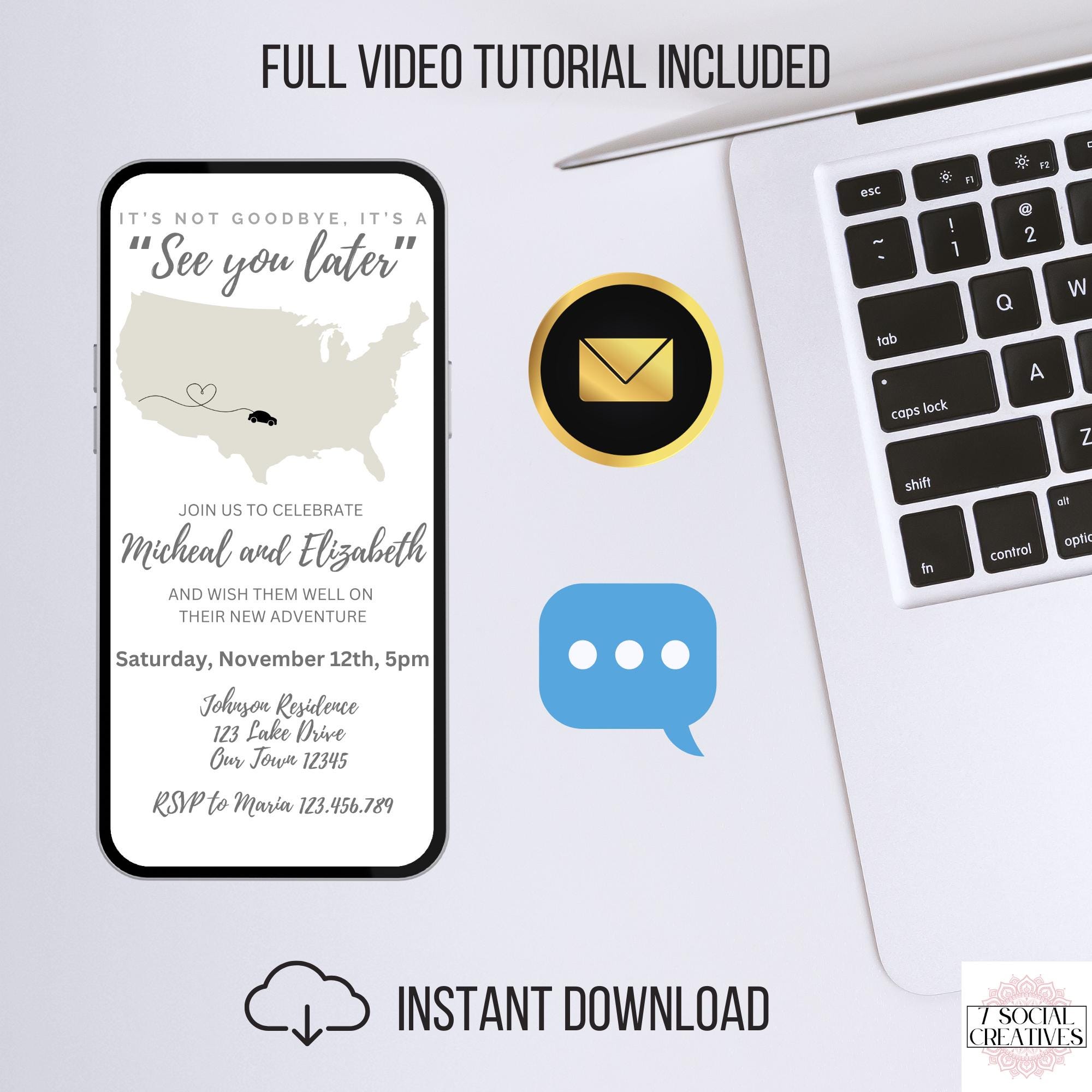 Farewell Going Away Party Invitation. Digital Animated Moving Out of ...