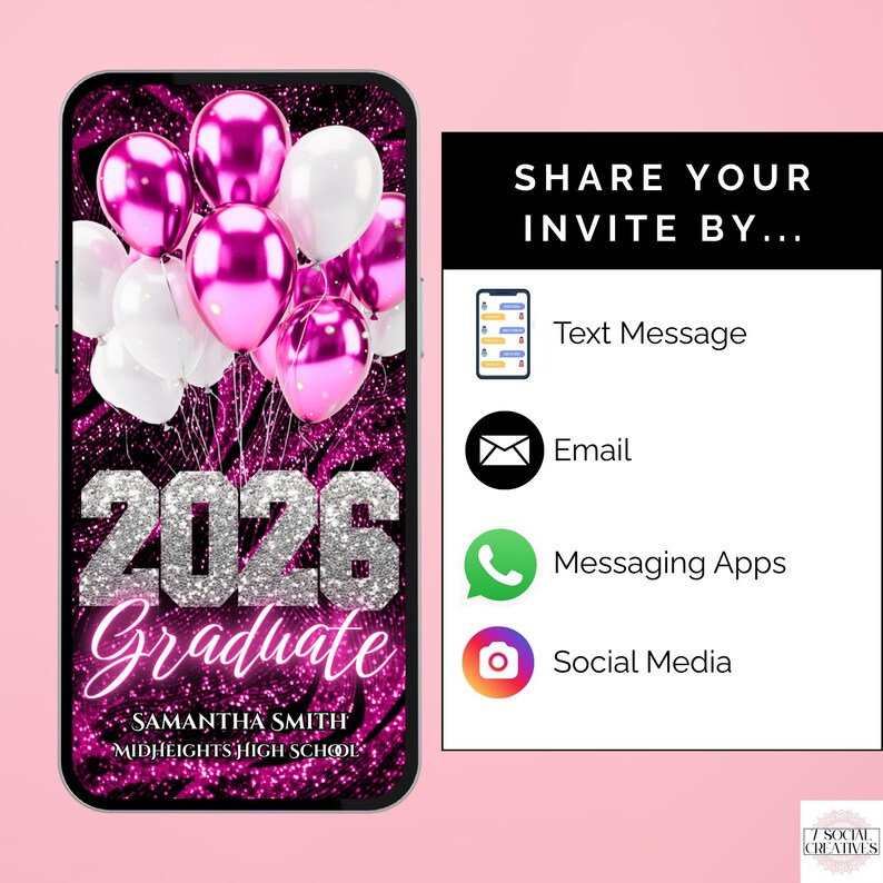 Pink Graduation Trunk Party Invitation. College Send off Invite ...