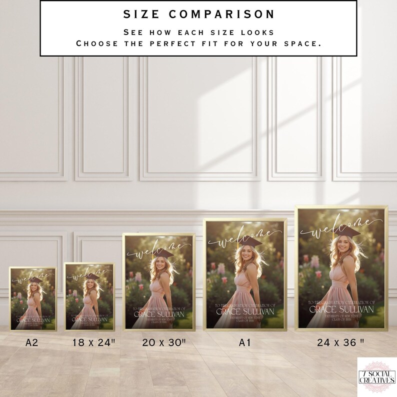 Photo Graduation Party Welcome Sign Template. Elegant Modern Minimalist ...