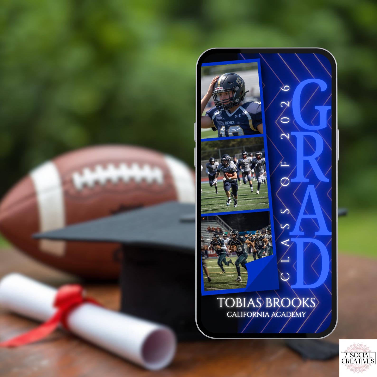 Blue 2026 Graduation Video Invitation. Digital Animated Boys or Girls ...