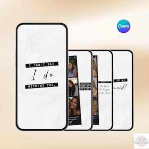 Bridesmaid Proposal Video. Photo Strip Will You Be My Bridesmaids Canva Template. Digital Animated Invite. Instant Download.