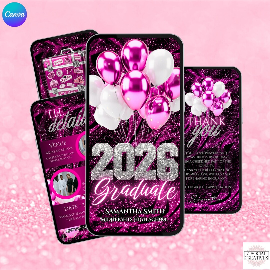 Pink Graduation Trunk Party Invitation. College Send off Invite ...