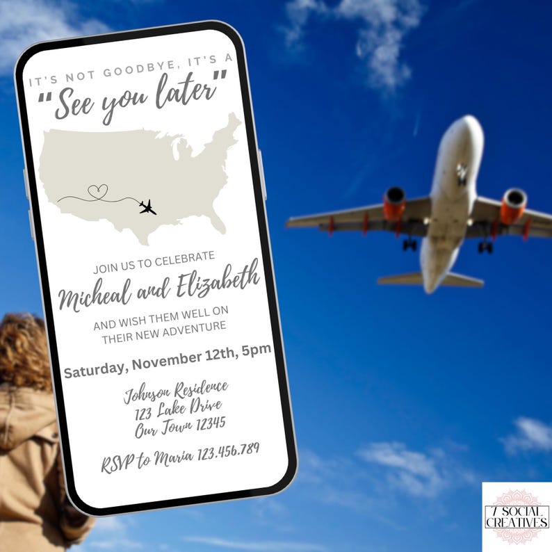 Farewell Going Away Party Invitation. Digital Animated Moving Out of ...