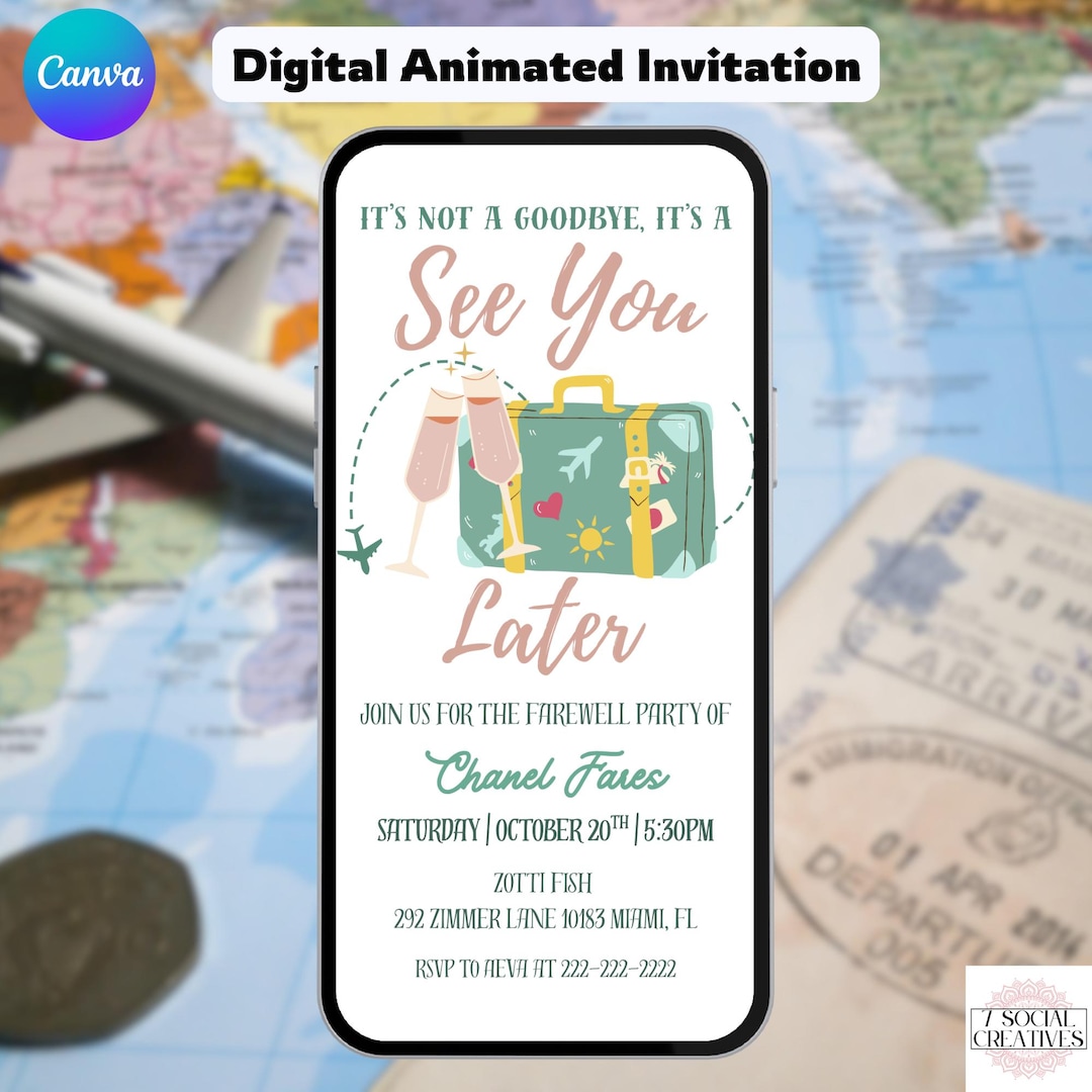 Farewell Party Invitation. Digital Animated Going Away Invite ...