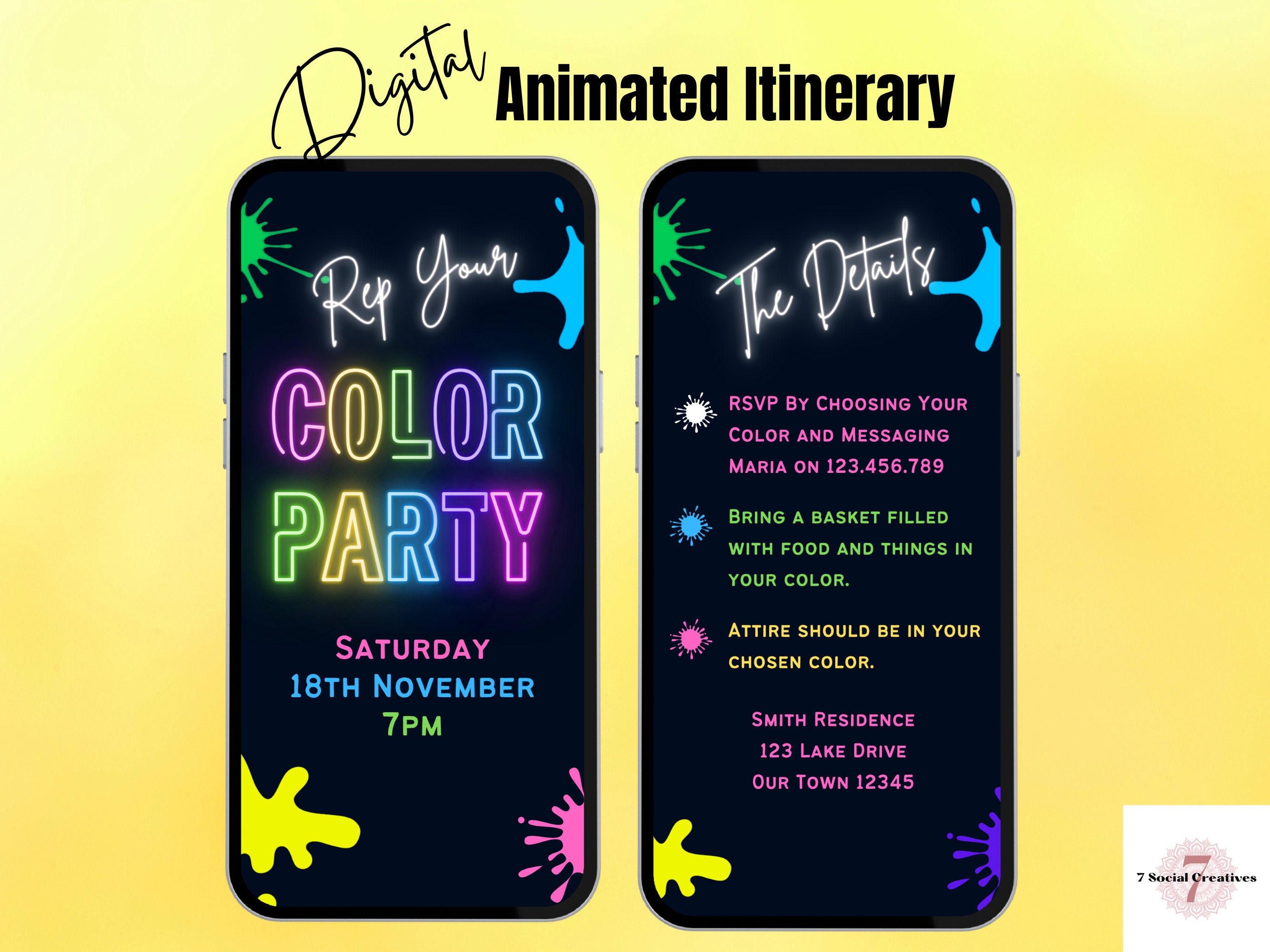 Modèle Color Party Invitation