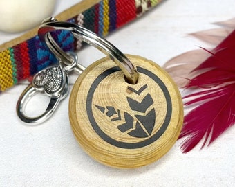 Personalized keychain feather