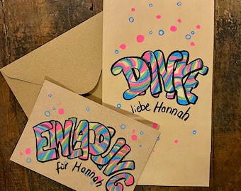 Children's birthday invitation | Lollipop | DinA6 | colorful | birthday | with envelope