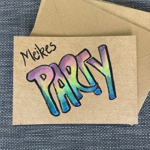 Einladung Kindergeburtstag glitzer, personalisierbar, handgemalt