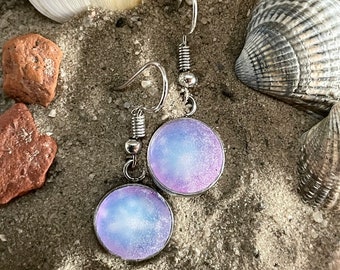 Pastel colored cabochon earrings