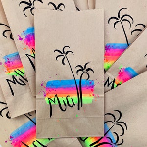 Geschenktüte Kindergeburtstag Beachlook, personalisierbar, handgemalt