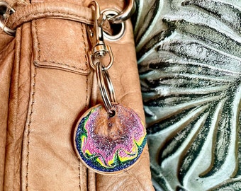 Keychain glitter, personalizable, hand-painted