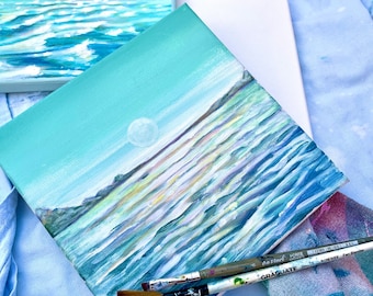 Acrylic painting sea, hand-painted